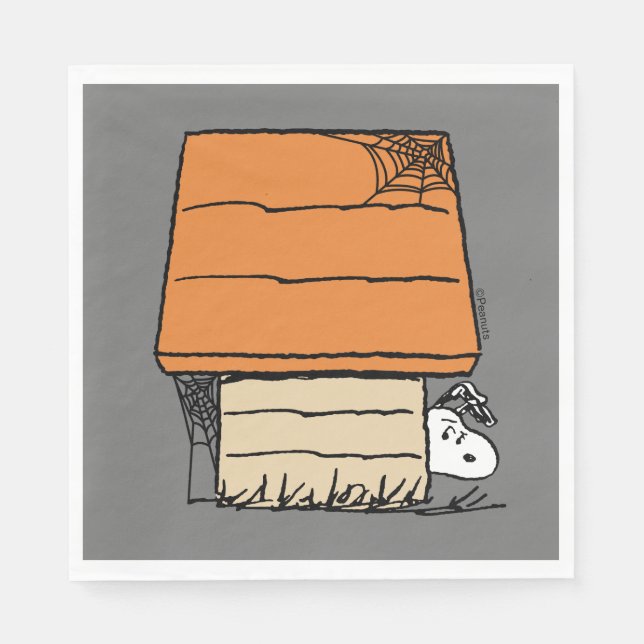 Snoopy Halloween Spider Web Doghouse Serviette (Vorderseite)