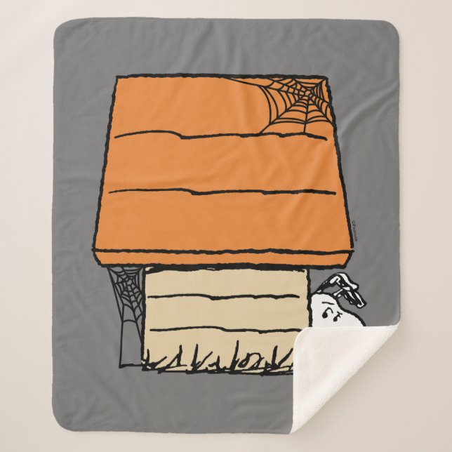 Snoopy Halloween Spider Web Doghouse Sherpadecke (Vorderseite)