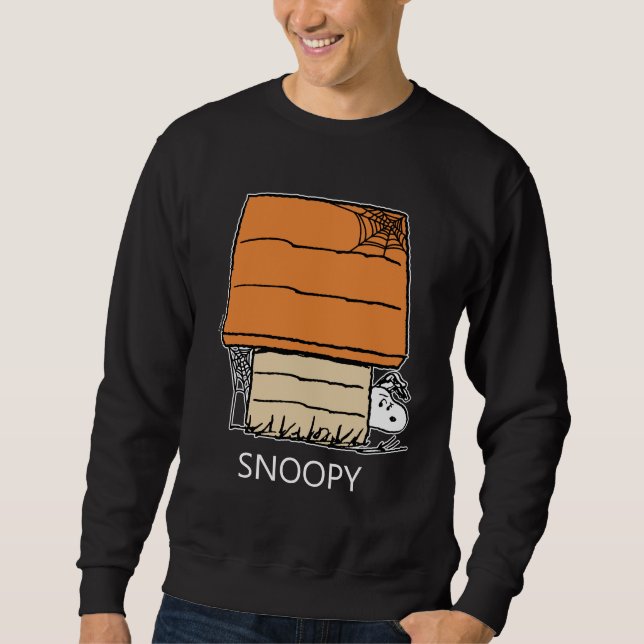 Snoopy Halloween Spider Web Doghouse Sweatshirt (Vorderseite)