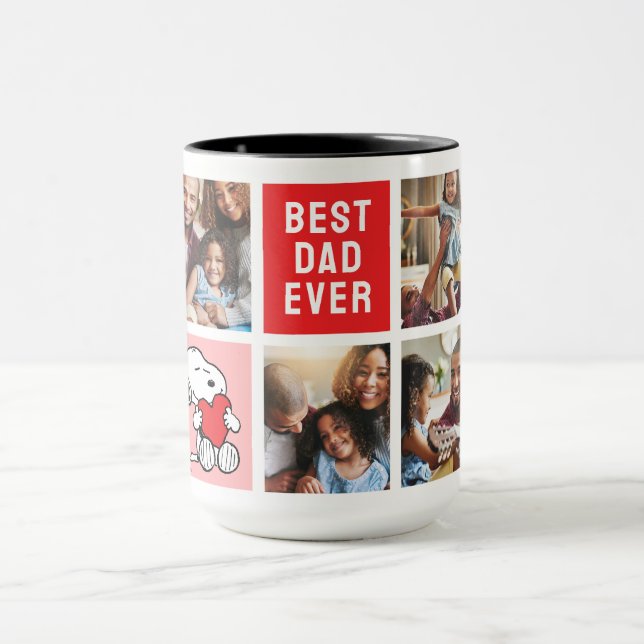 Snoopy Heart | Vater - FotoCollage Tasse (Zentrum)