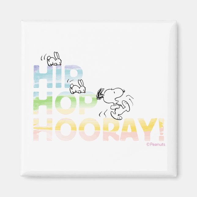 Snoopy Hip Hop Hooray Ostern Magnet (Vorne)