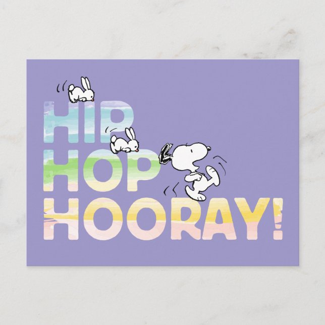 Snoopy Hip Hop Hooray Ostern Postkarte (Vorderseite)