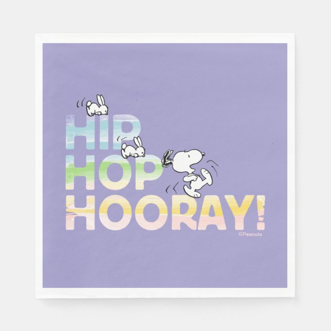 Snoopy Hip Hop Hooray Ostern Serviette (Vorderseite)