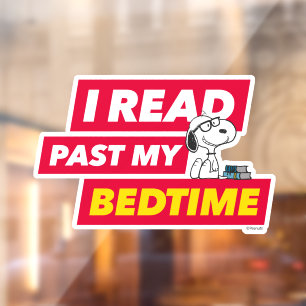 Snoopy "I Read Past My Bedtime" Fensteraufkleber