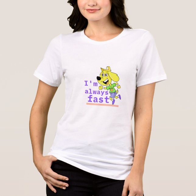 Snoopy Ich bin immer schnell T - Shirt Design (Vorderseite)