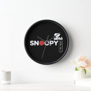 Snoopy Japanisch Typografie Grafik Uhr