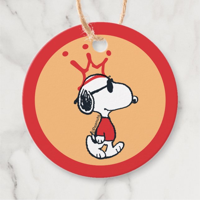 Snoopy - Joe Cool Crown Geschenkanhänger (Vorderseite)