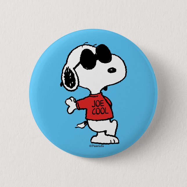Snoopy "Joe Cool" Stehend Button (Vorderseite)