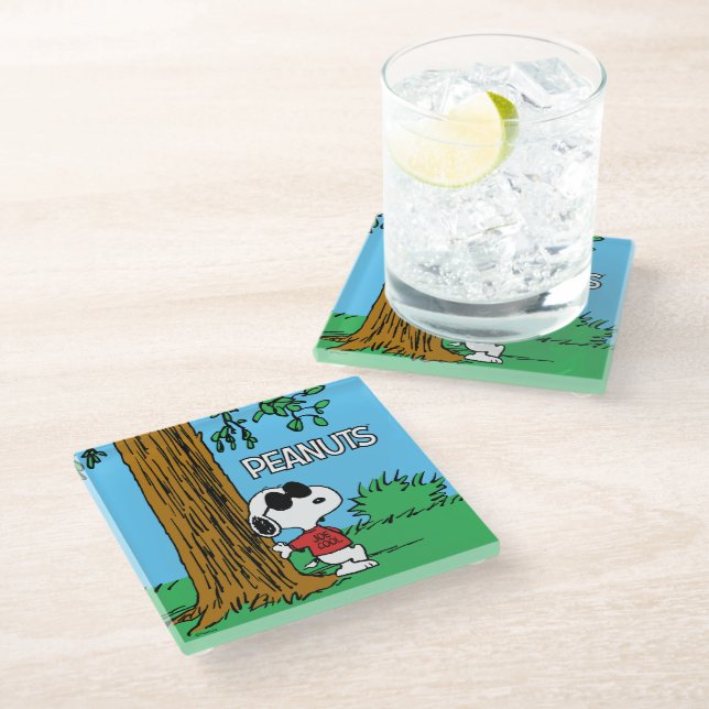 Snoopy "Joe Cool" Stehend Glasuntersetzer (Schrägansicht)