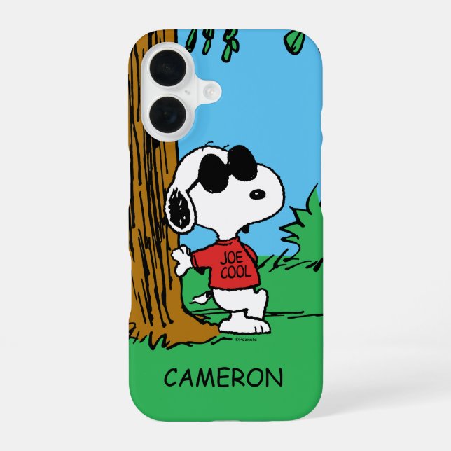 Snoopy "Joe Cool" Stehend iPhone 16 Hülle (Rückseite)