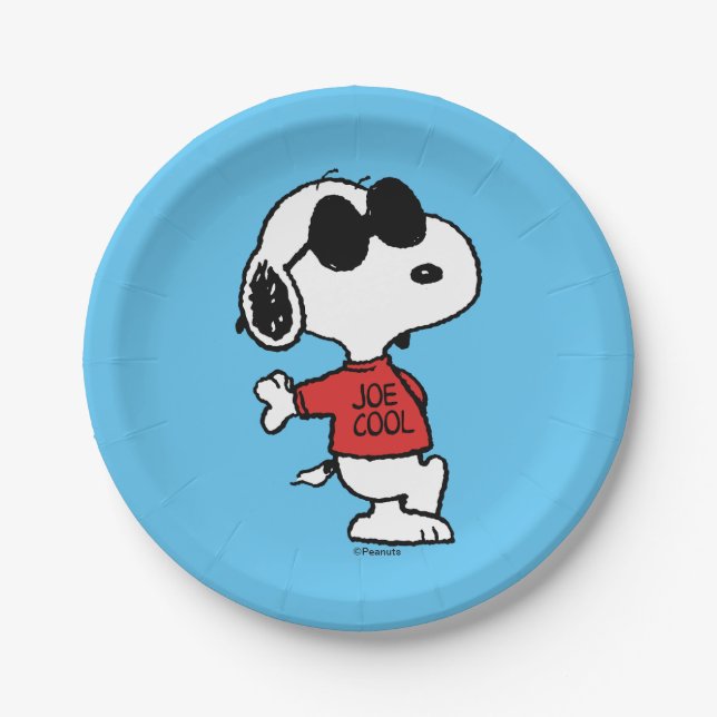 Snoopy "Joe Cool" Stehend Pappteller (Vorderseite)