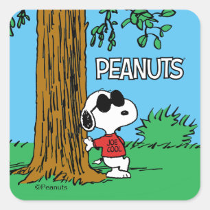 Snoopy "Joe Cool" stehend Quadratischer Aufkleber