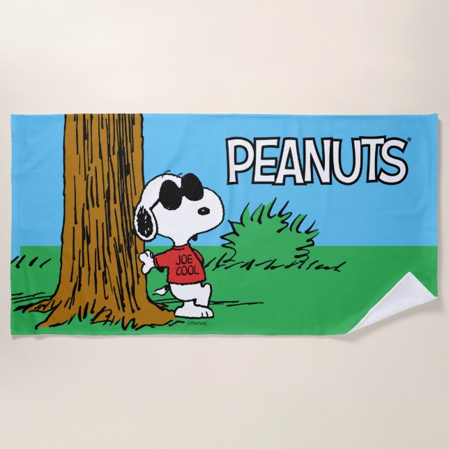 Snoopy "Joe Cool" Stehend Strandtuch (Vorderseite)