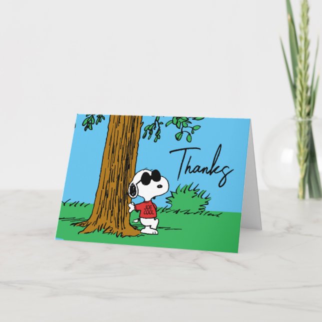 Snoopy "Joe Cool" Stehend | Vielen Dank Karte (Vorderseite)