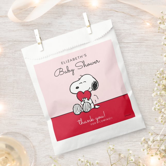 Snoopy | Kleine Süße-Herz Baby Shower Geschenktütchen (Ausgeschnitten)