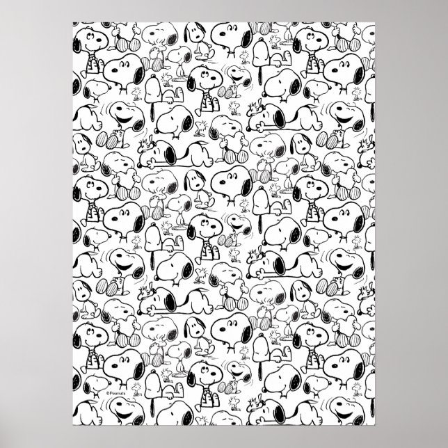 Snoopy Lächeln Kichern Lachen Muster Poster (Vorne)