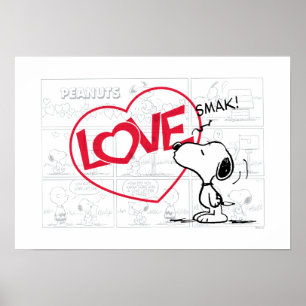Snoopy "Liebe" Comic Strip Graphic Poster