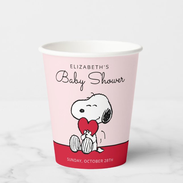 Snoopy | Little Sweetheart Baby Shower Paper Cups Pappbecher (Vorderseite)