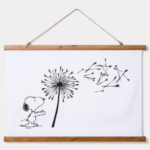 Snoopy mit Kronleuchter Wandteppich Mit Holzrahmen