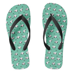 Snoopy Mustaches & Aquamarines Muster Flip Flops