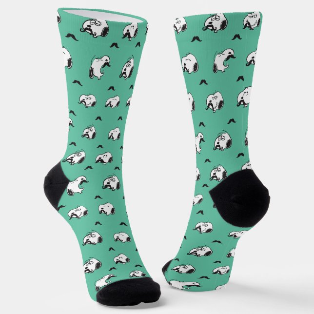 Snoopy Mustaches & Aquamarines Muster Socken (Gewinkelt)