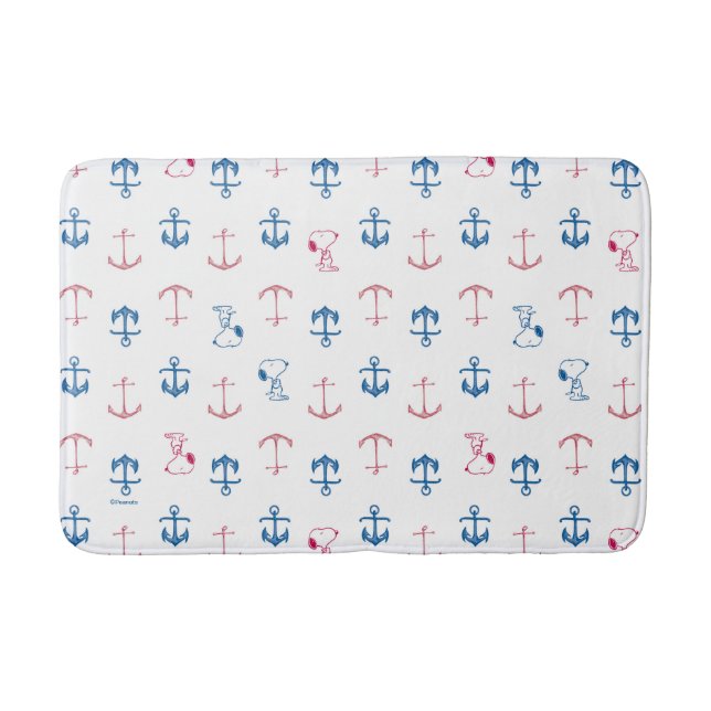 Snoopy Nautical Anchor Pattern Badematte (Vorderseite)