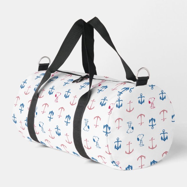 Snoopy Nautical Anchor Pattern Duffle Bag (Linke Seite)
