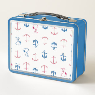 Snoopy Nautical Anchor Pattern Metall Brotdose