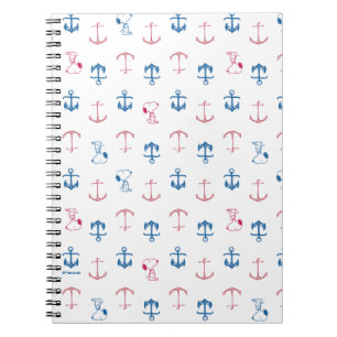 Snoopy Nautical Anchor Pattern Notizblock
