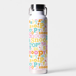 Snoopy Pastel Textmuster Trinkflasche
