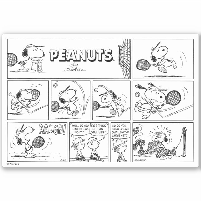 Snoopy Plays Tennis Aufkleber (Vorderseite)