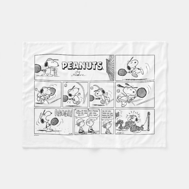 Snoopy Plays Tennis Fleecedecke (Vorderseite (Horizontal))