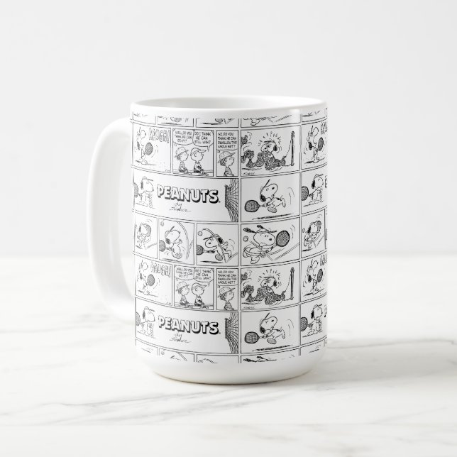 Snoopy Plays Tennis Kaffeetasse (Vorderseite Links)