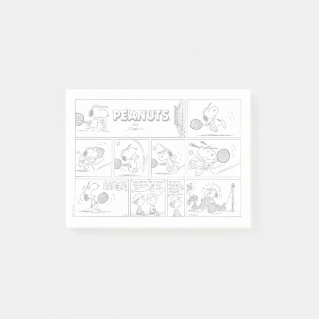 Snoopy Plays Tennis Post-it Klebezettel (Vorderseite)