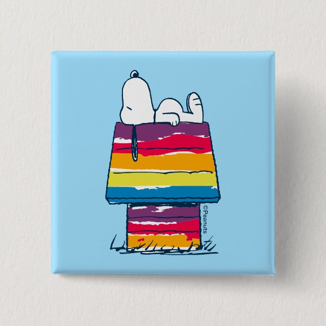Snoopy | Rainbow Dog House Button (Vorderseite)