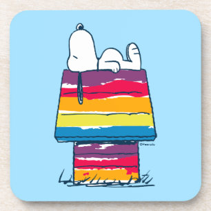 Snoopy   Rainbow Dog House Getränkeuntersetzer