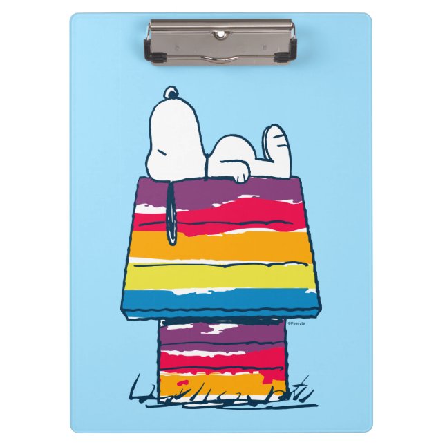 Snoopy | Rainbow Dog House Klemmbrett (Vorderseite)