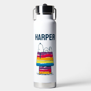 Snoopy   Rainbow Dog House   Name hinzufügen Trinkflasche