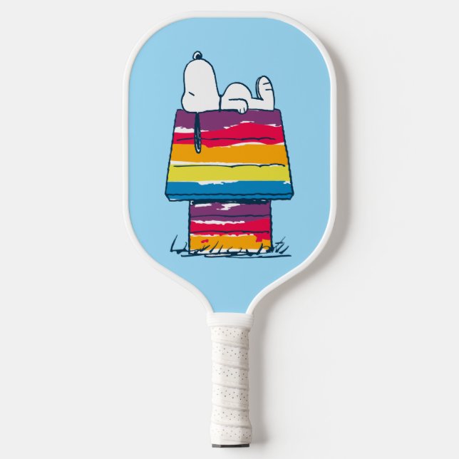 Snoopy | Rainbow Dog House Pickleball Schläger (Vorderseite)