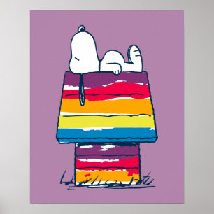 Snoopy   Rainbow Dog House Poster