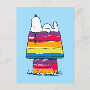 Snoopy Rainbow Dog House Postkarte
