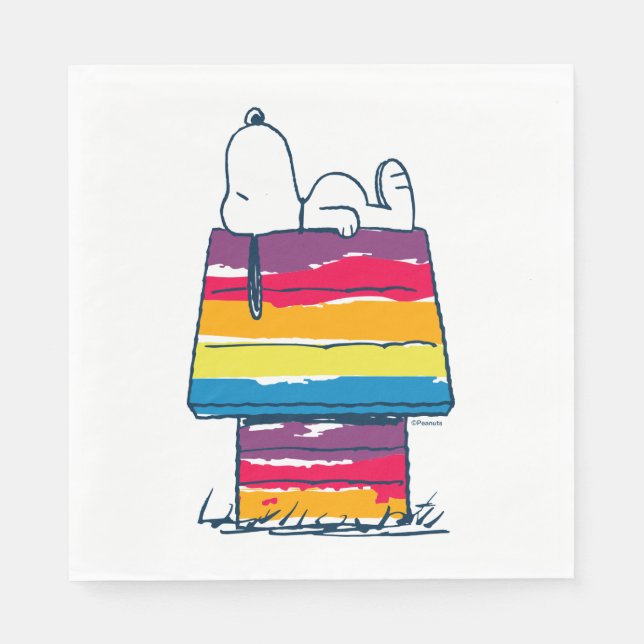 Snoopy | Rainbow Dog House Serviette (Vorderseite)