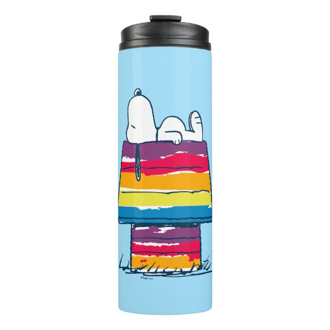 Snoopy | Rainbow Dog House Thermosbecher (Vorderseite)