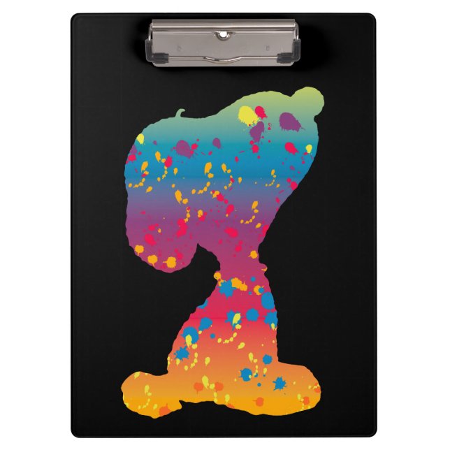 Snoopy Rainbow Graffiti Silhouette Klemmbrett (Vorderseite)
