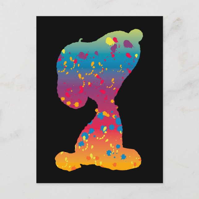 Snoopy Rainbow Graffiti Silhouette Postkarte (Vorderseite)