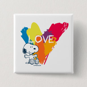 Snoopy   Rainbow Liebe Herz Button