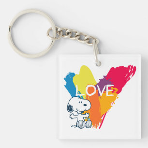 Snoopy   Rainbow Liebe Herz Schlüsselanhänger