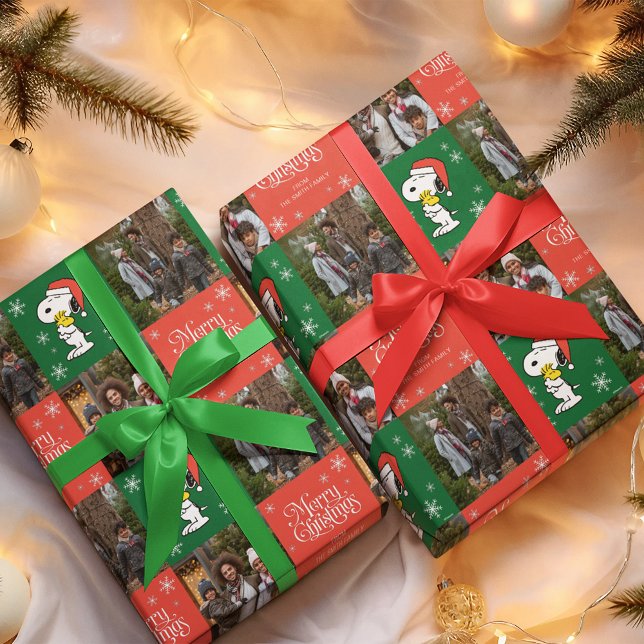 Snoopy Red & Green Frohe Weihnachten - Fotos der F Geschenkpapier (Wrapped gifts)