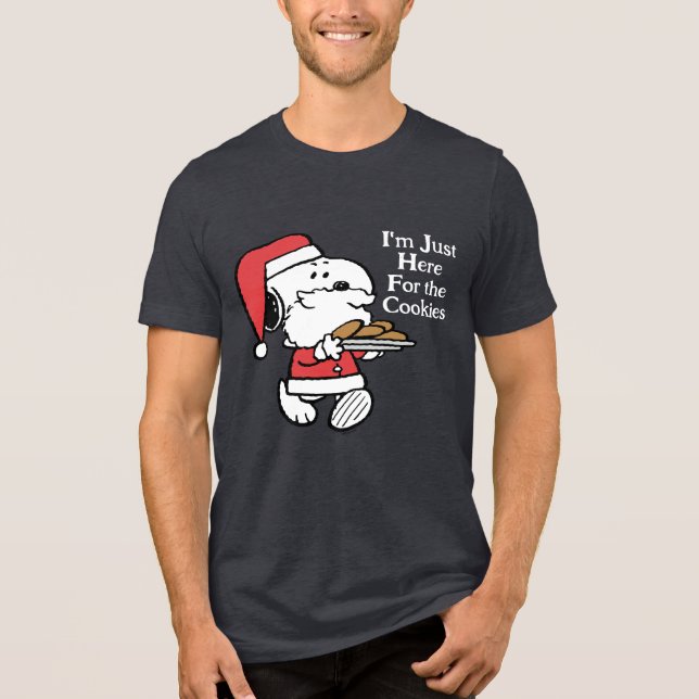 Snoopy Santa | I'm Just Here for the Cookies Tri-Blend Shirt (Vorderseite)