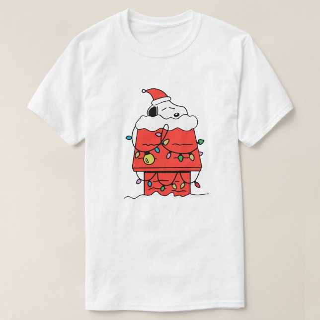 Snoopy schläft im Winter T-Shirt (Design vorne)